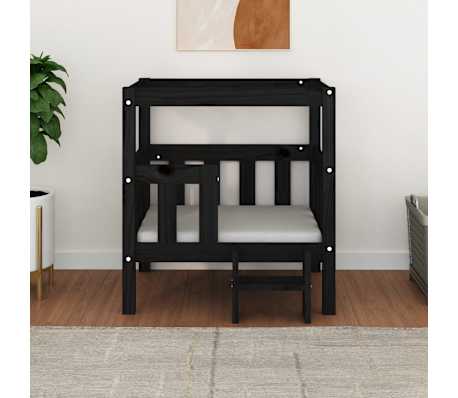 vidaXL Koirans&auml;nky musta 65,5x50,5x70 cm t&auml;ysi m&auml;nty