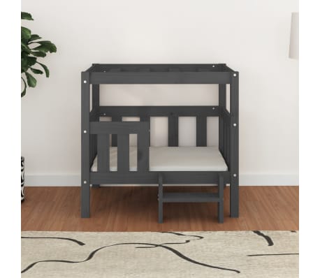 vidaXL Hundebett Grau 75,5x63,5x70 cm Massivholz Kiefer