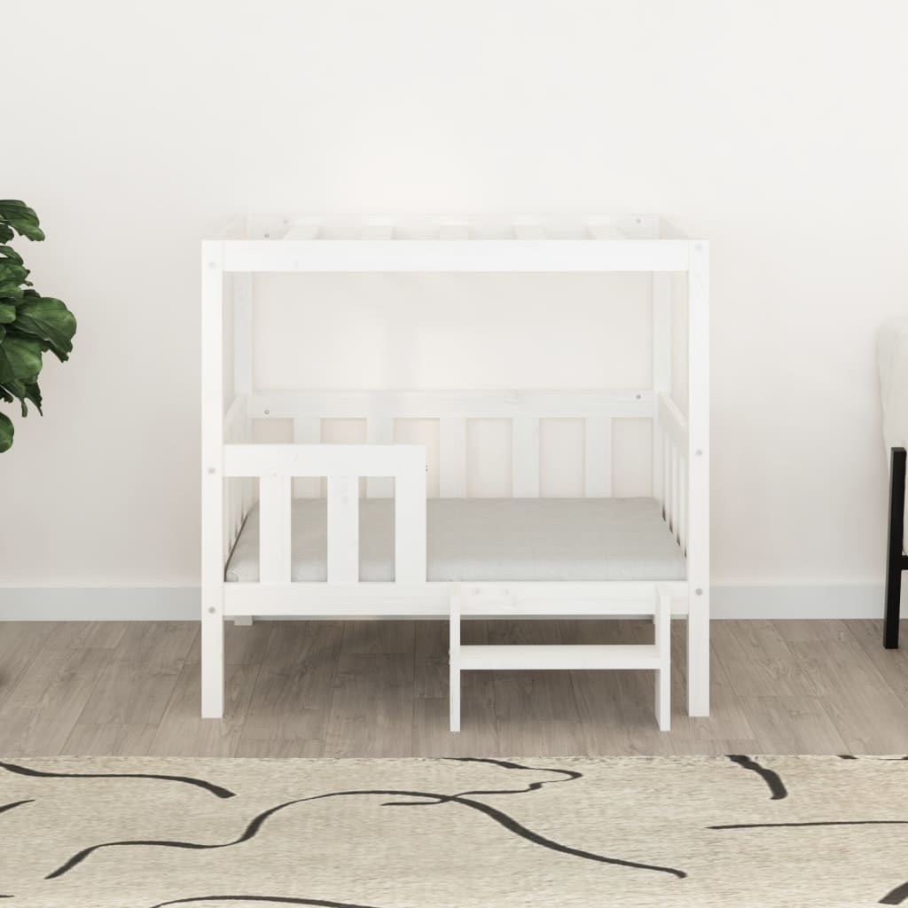 vidaXL Hondenmand 95,5x73,5x90 cm massief grenenhout wit afbeelding