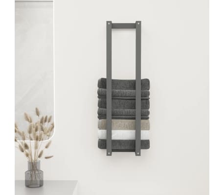 vidaXL Πετσετοκρεμάστρα Γκρι 23 x 18 x 90 εκ. από Μασίφ Ξύλο Πεύκου