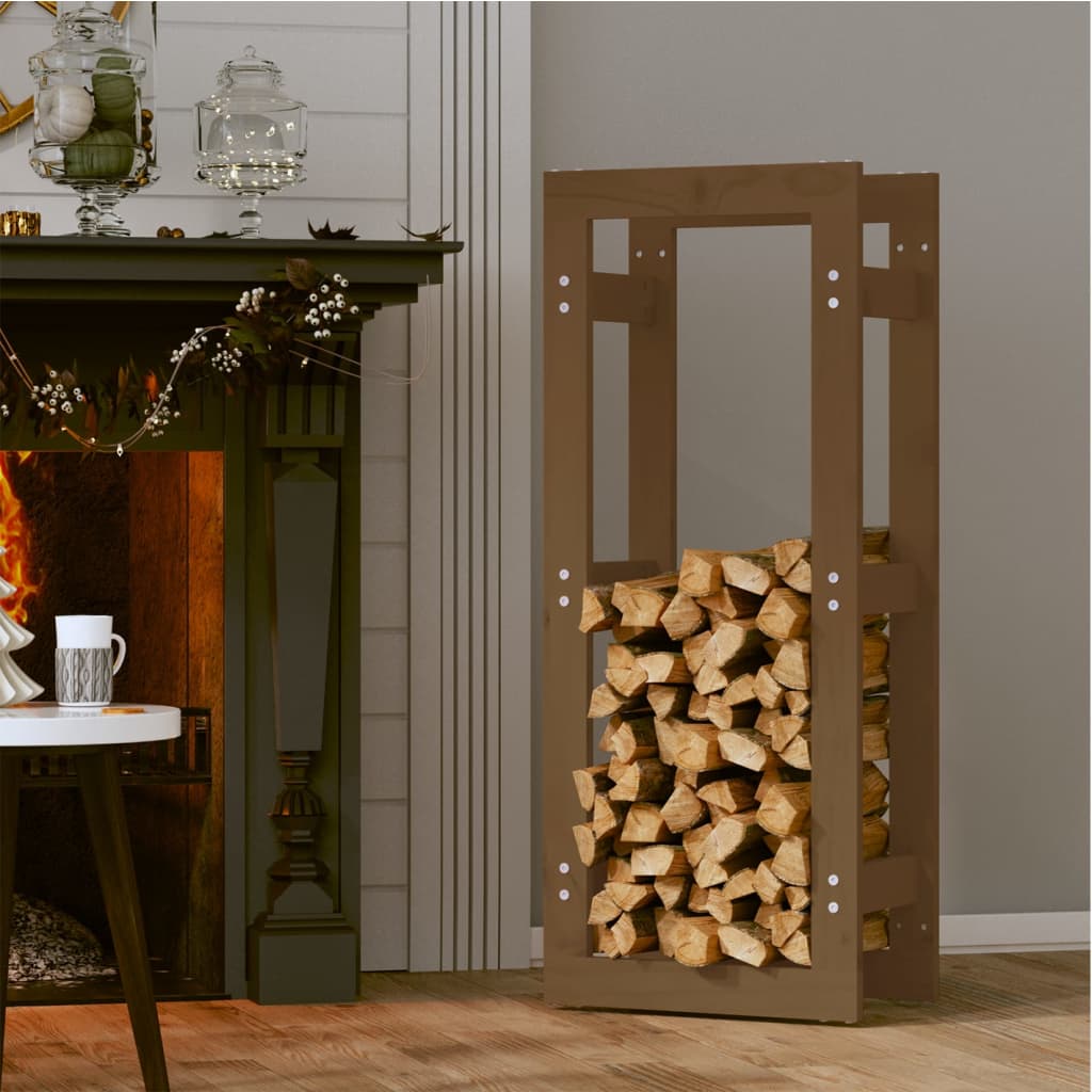 vidaXL Haardhoutrek 41x25x100 cm massief grenenhout honingbruin afbeelding