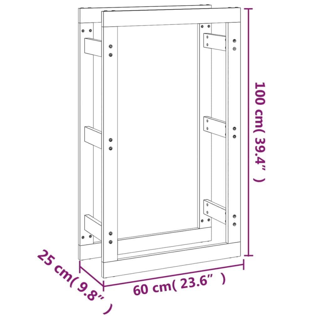  Haardhoutrek 60x25x100 cm massief grenenhout