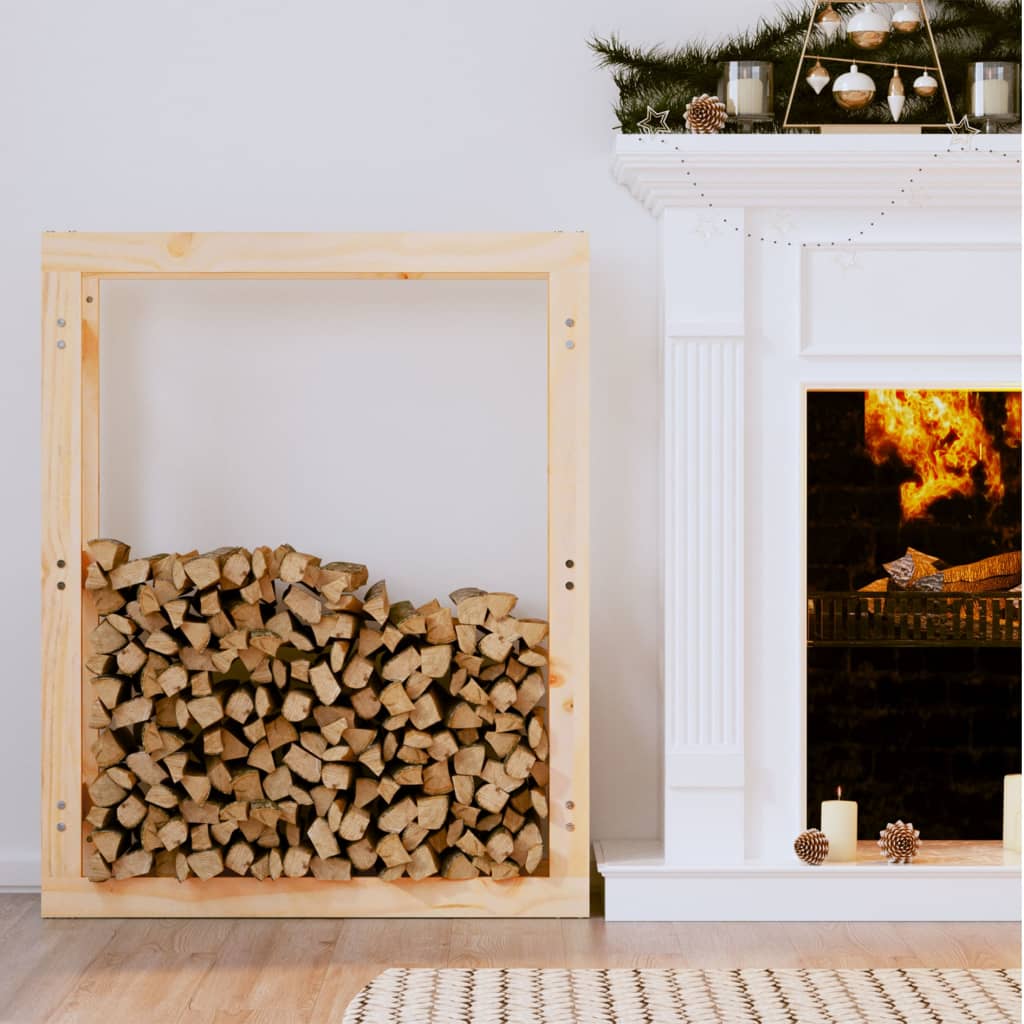 vidaXL Rastel pentru lemne de foc, 80x25x100 cm, lemn masiv pin