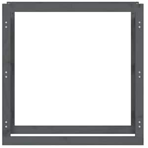 Stojan na dřevo šedý 100x25x100 cm masivní borovice - obrázek 5