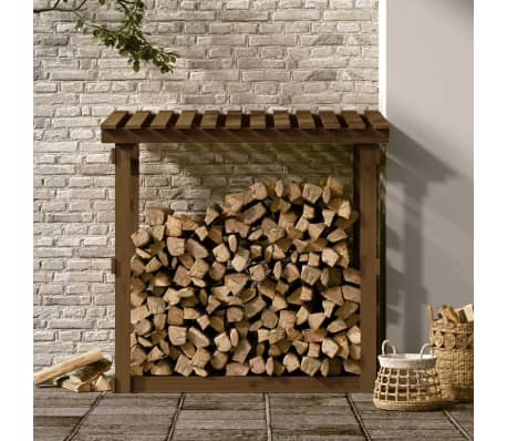 vidaXL Stalak za drva za ogrjev boja meda 108x64,5x109 cm od borovine