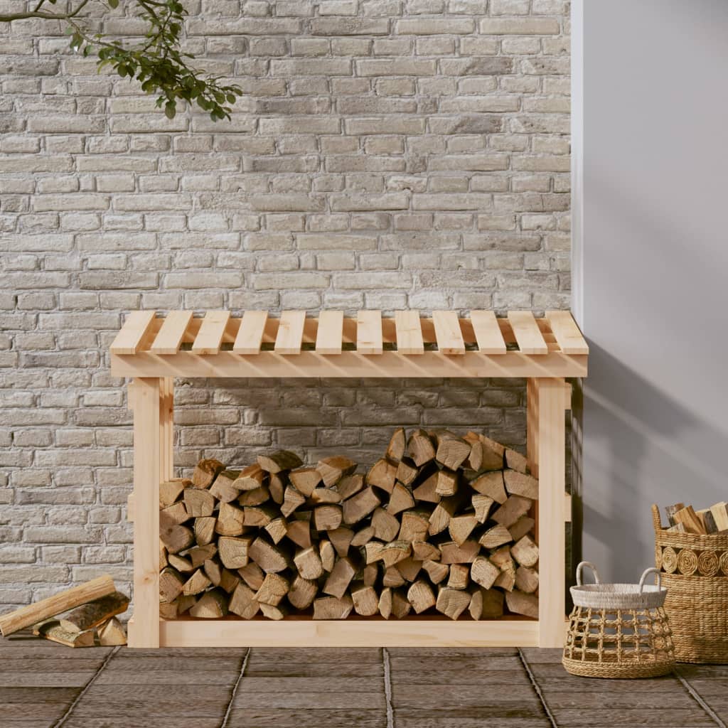 vidaXL Haardhoutrek 108x64,5x77 cm massief grenenhout wit afbeelding