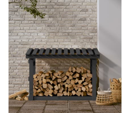 vidaXL Polttopuuteline harmaa 108x64,5x77 cm t&auml;ysi m&auml;nty