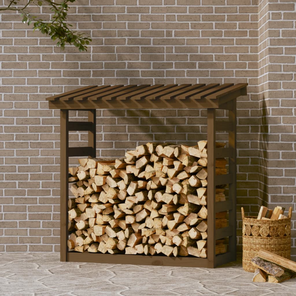 Petrashop  Stojan na dřevo medově hnědý 108x64,5x110 cm masivní borovice