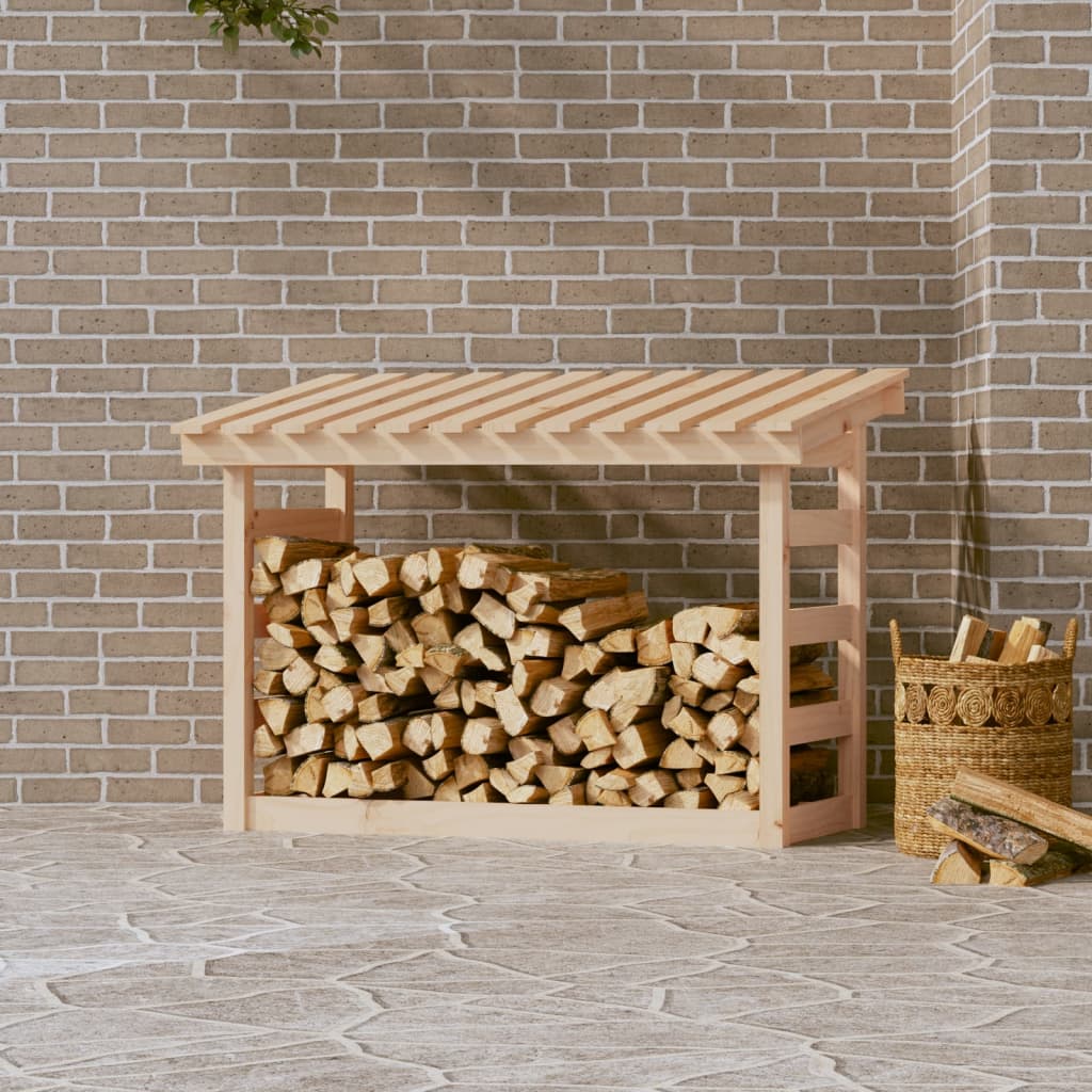 vidaXL Rastel pentru lemne de foc, 108x64,5x78 cm, lemn masiv pin