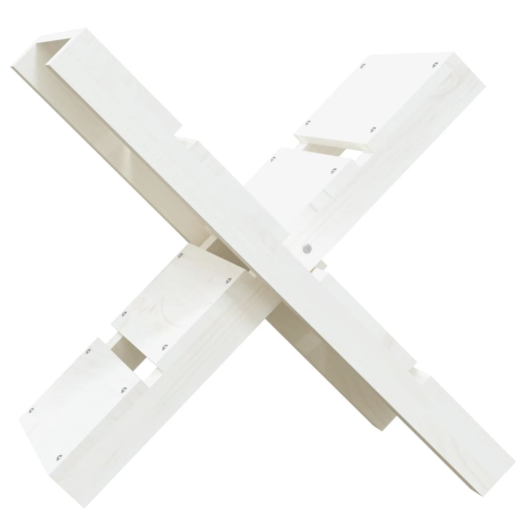Suport pentru bușteni alb 47×39,5×48 cm lemn masiv de pin