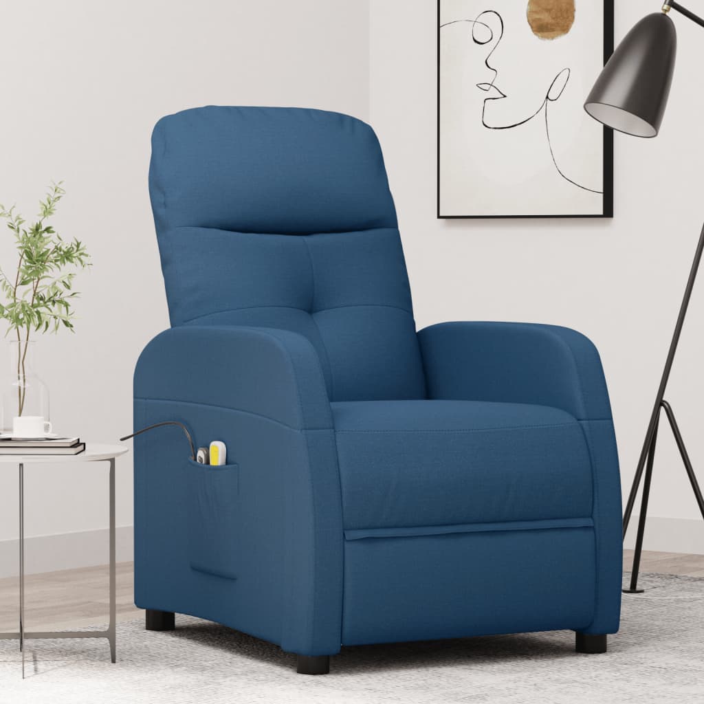 Fauteuil électrique de massage Bleu Tissu