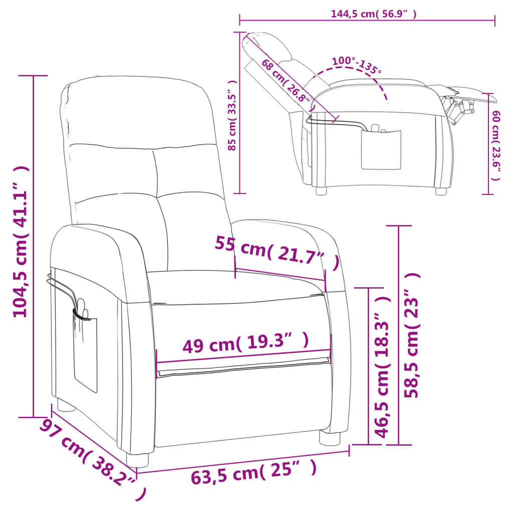 Sta-op-massagestoel stof geel