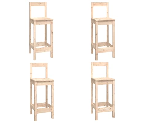 vidaXL Baro baldų komplektas, 5 dalių, pu&scaron;ies medienos masyvas