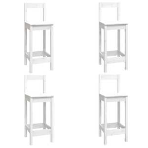 vidaXL Baro baldų komplektas, 5 dalių, baltas, pu&scaron;ies medienos masyvas