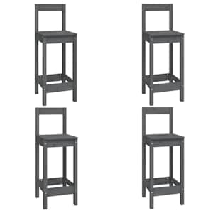 vidaXL 5-dijelni barski set sivi od masivne borovine