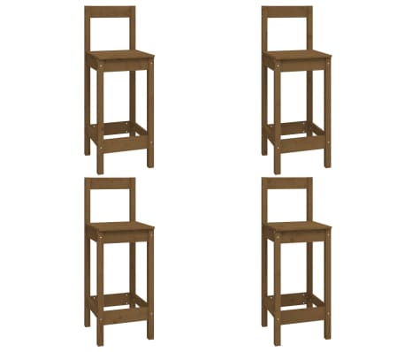 vidaXL Barsett 5 deler honningbrun heltre furu