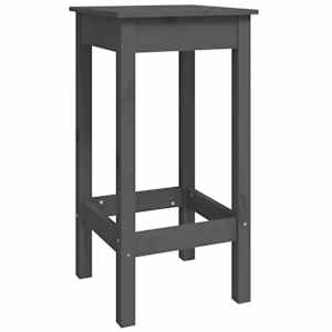 vidaXL 7-cz. zestaw mebli barowych, szary, lite drewno sosnowe