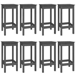 vidaXL 9-delige Barset massief grenenhout grijs