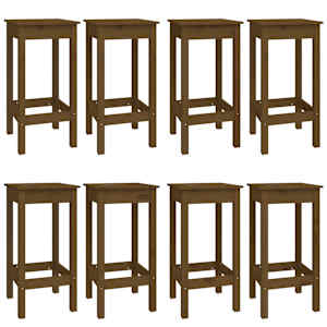 vidaXL Barsett 9 deler honningbrun heltre furu