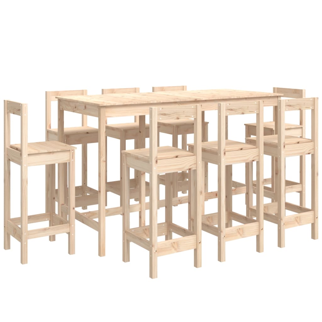 Thumbnail - vidaXL 9-tlg. Bar-Set Massivholz Kiefer