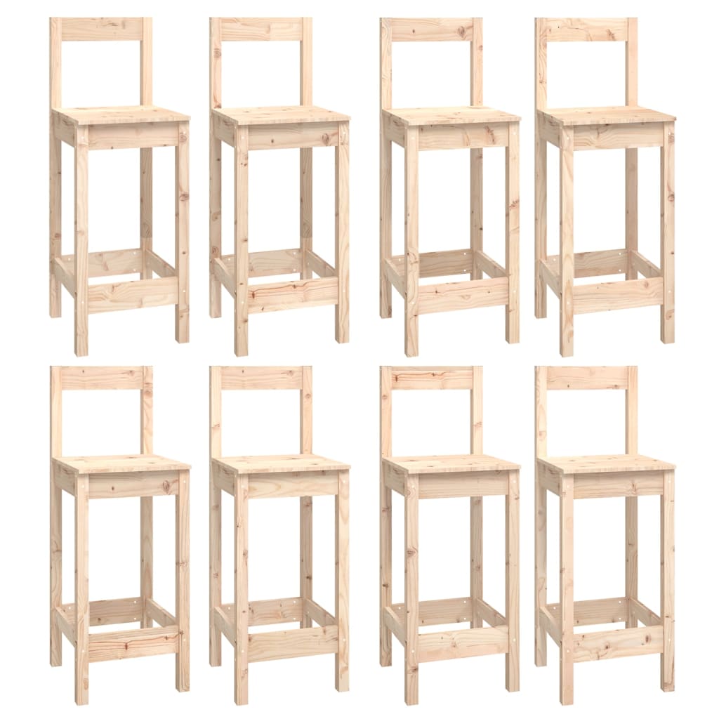 vidaXL Set mobilier de bar, 9 piese, lemn masiv de pin