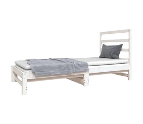 vidaXL Καναπές Κρεβάτι Συρόμενος Λευκός 2x(90x190) εκ. από Μασίφ Πεύκο