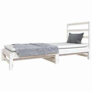 vidaXL Καναπές Κρεβάτι Συρόμενος Λευκός 2x(90x190) εκ. από Μασίφ Πεύκο