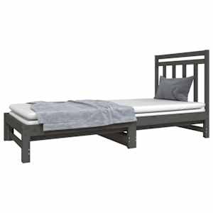 vidaXL Sof&aacute; cama extra&iacute;ble sin colch&oacute;n gris 2x(90x190) cm