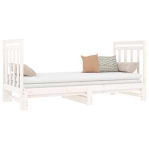 vidaXL Καναπές Κρεβάτι Συρόμενος Λευκός 2x(90x190) εκ. από Μασίφ Πεύκο