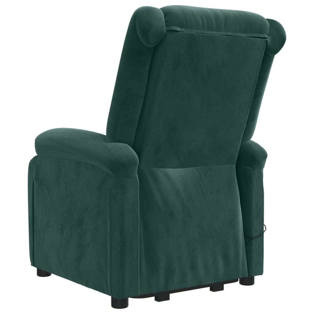 Atsistojantis masažinis krėslas, tamsiai žalias, aksomas | Stepinfit