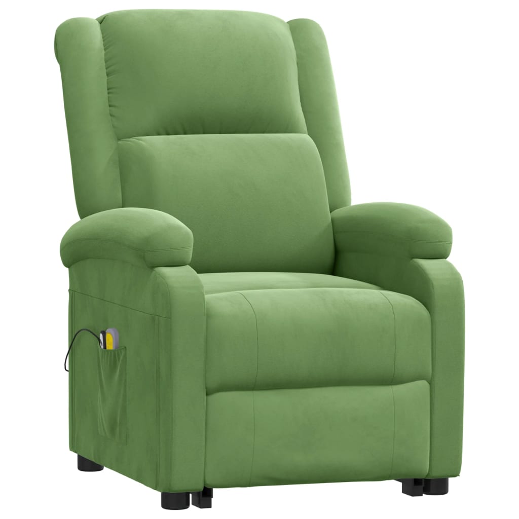 vidaXL Sta-op-massagestoel fluweel lichtgroen