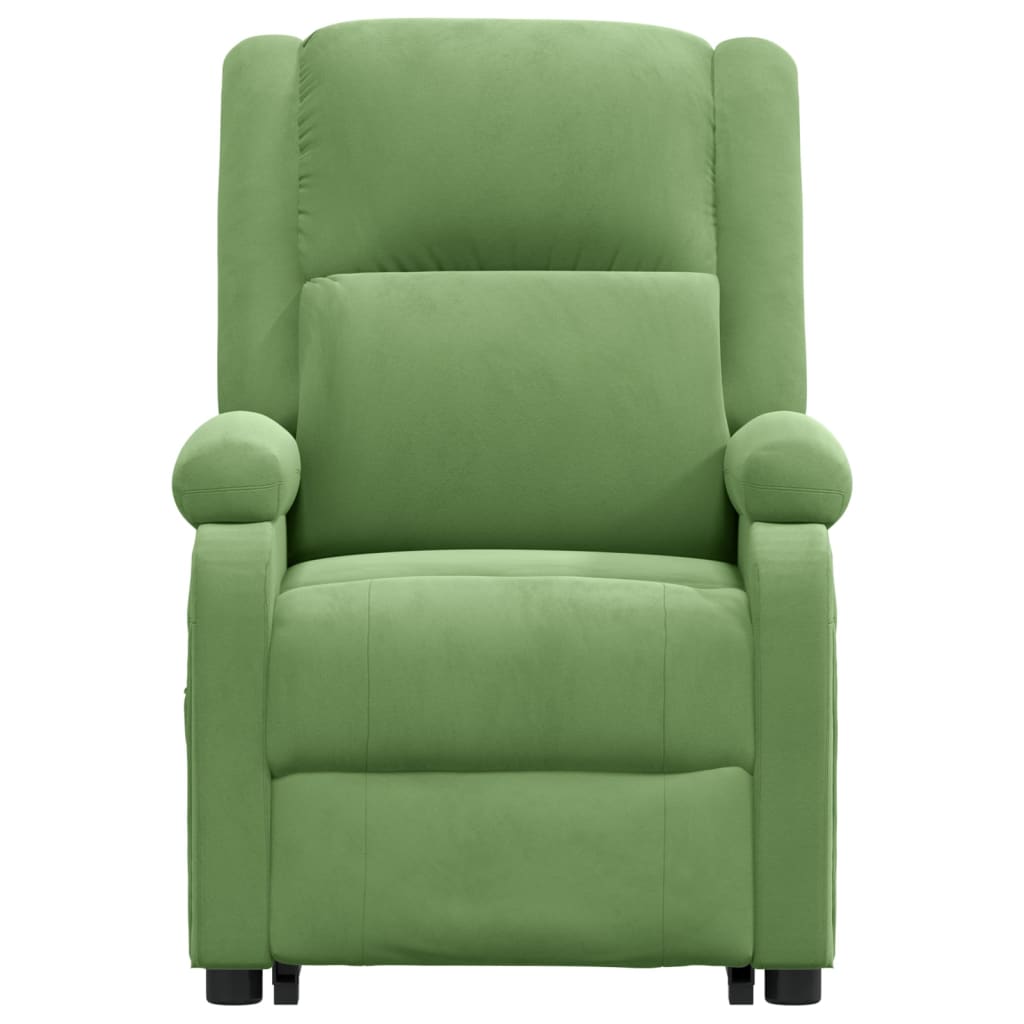 Atsistojantis masažinis krėslas, šviesiai žalias, aksomas | Stepinfit