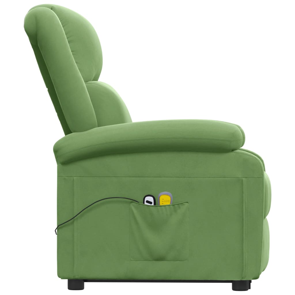 Atsistojantis masažinis krėslas, šviesiai žalias, aksomas | Stepinfit