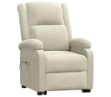 vidaXL Fauteuil de massage Crème Velours