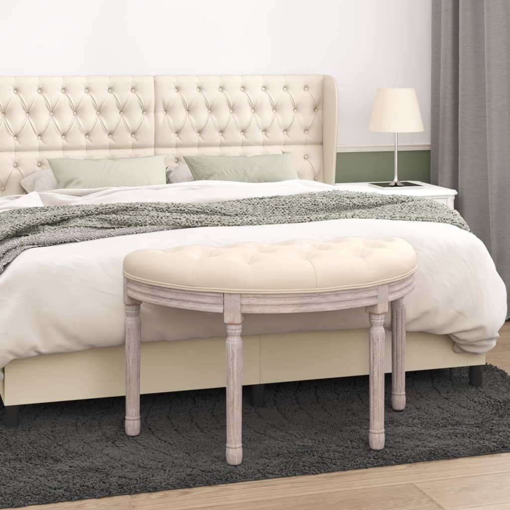 vida XL Sitzbank Beige 81,5x 41x 49 cm Leinen