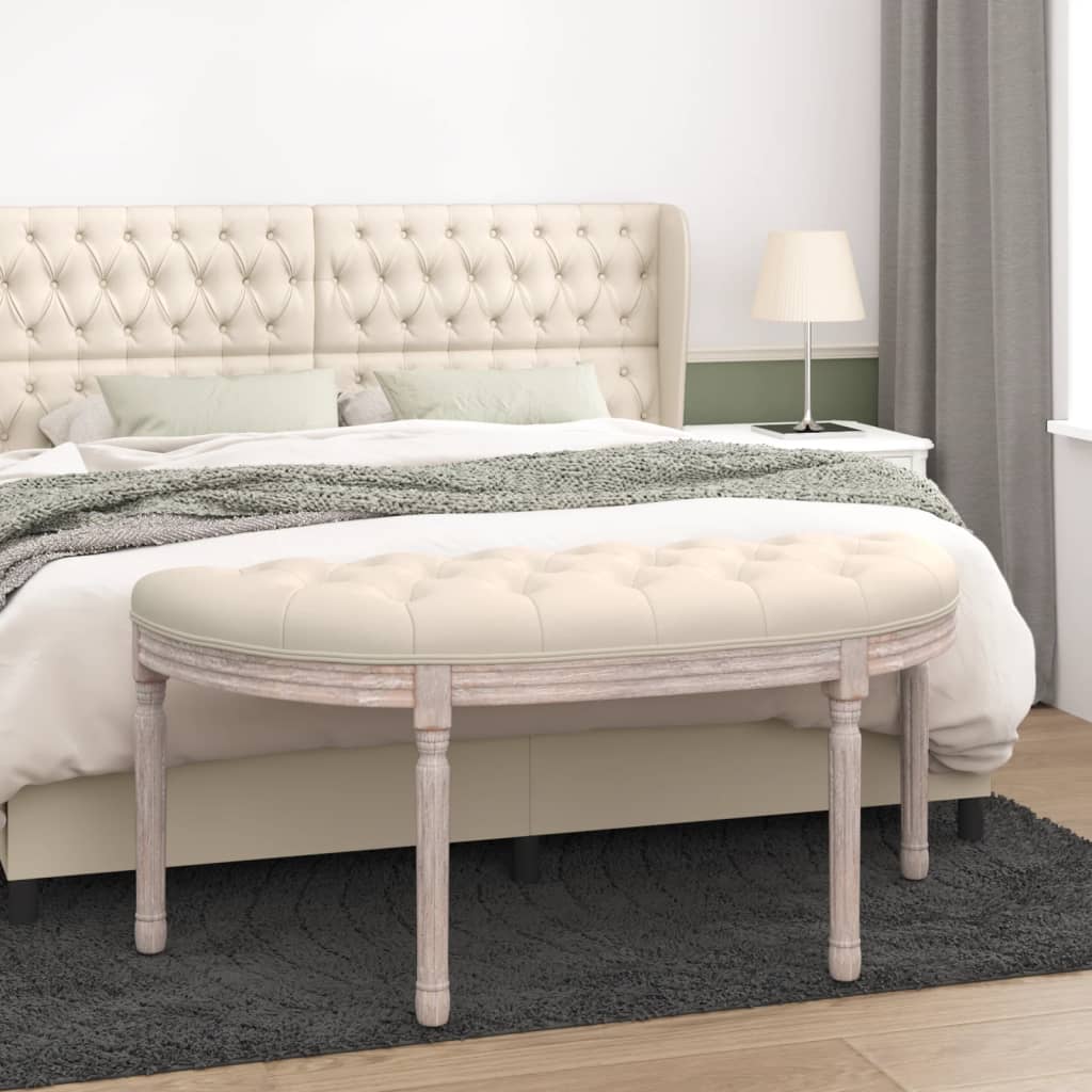 vida XL Bank Beige 110,5x 45x 49 cm Leinen