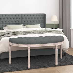 Lavice tmavě šedá 110,5 x 45 x 49 cm textil - obrázek 1