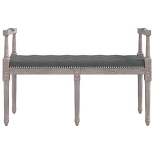 Lavice tmavě šedá 110 x 40 x 70 cm textil - obrázek 3