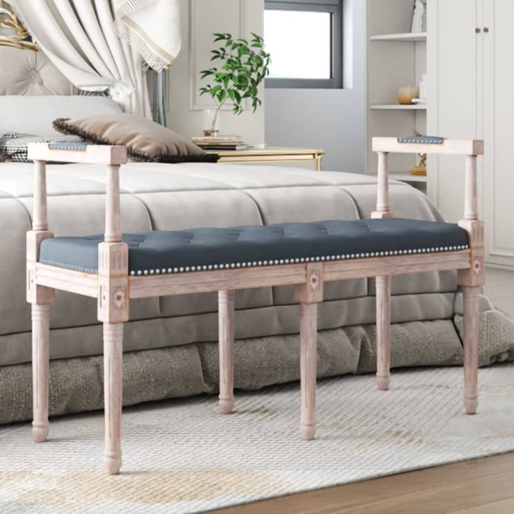 vida XL Sitzbank Dunkelgrau 110x 40x 70 cm Samt