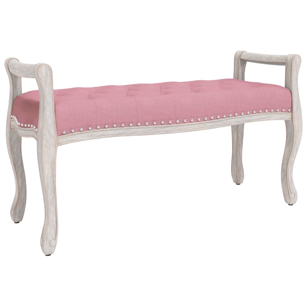 vidaXL Lavice růžová 110 x 45 x 60 cm samet