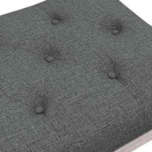 Lavice tmavě šedá 110 x 40 x 49 cm textil - obrázek 5