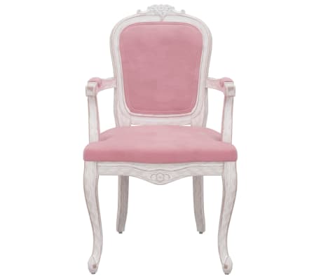 vidaXL Valgomojo kėdė, rožinės spalvos, 62x59,5x100,5cm, aksomas