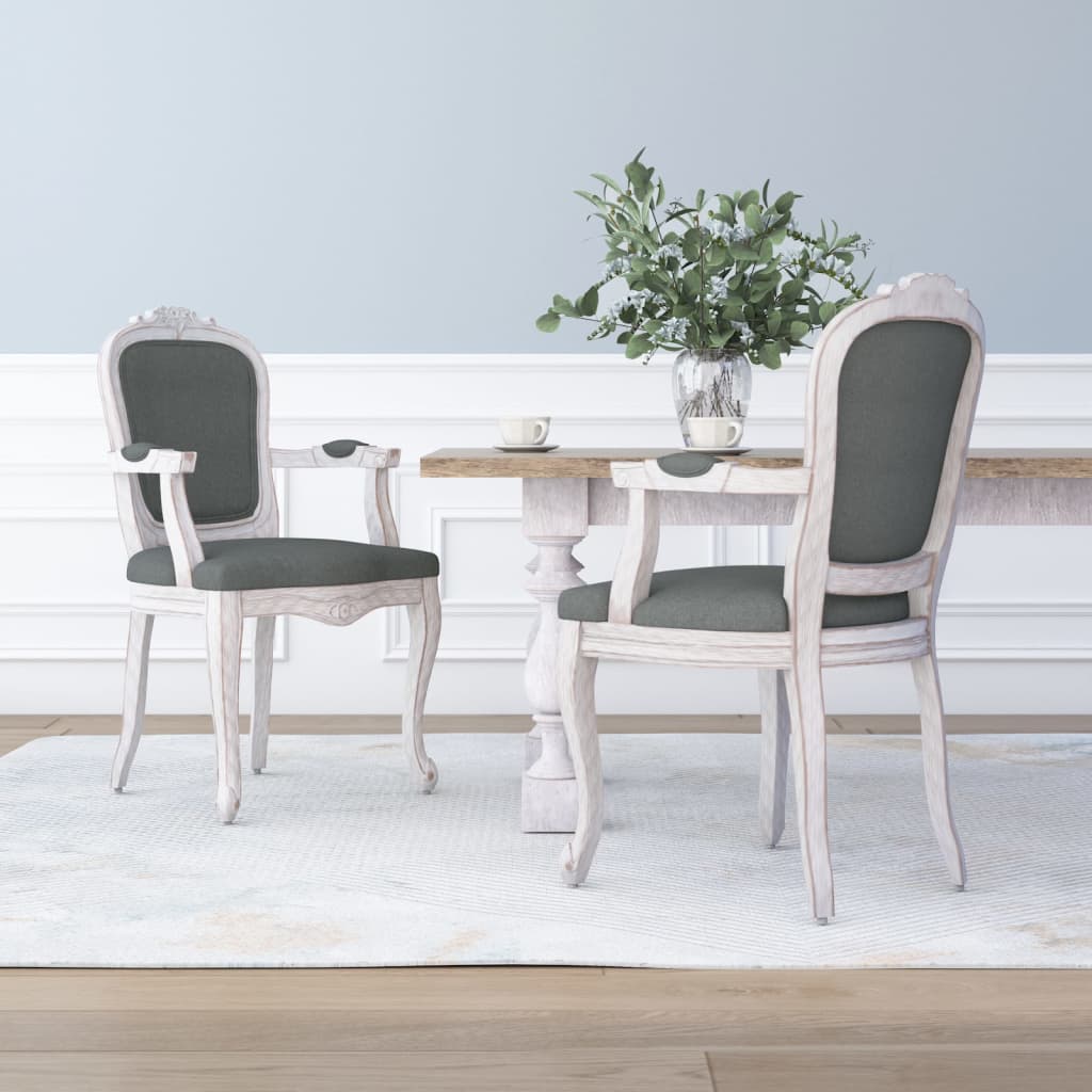 2 pz Sedie da Pranzo，Sedie da Salotto per Sala da Pranzo/Soggiorno，Sedie da  Cucina Moderne Grigio Scuro 62x59,5x100,5 cm Tessuto CNEIV822458 MaisonChic