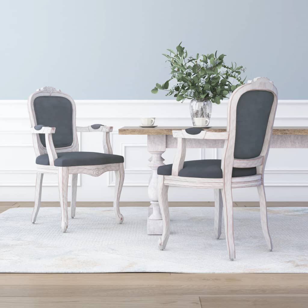 vidaXL Dining Chairs 2 pcs Dark Grey 62×59.5×100.5 cm Velvet