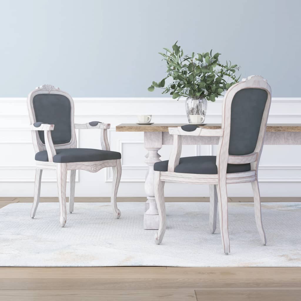 VIDAXL - vidaXL Cadeiras de jantar 2pcs 62x59,5x100,5 cm veludo cinzento-escuro vidaXL Cadeiras de jantar 2pcs 62x59,5x100,5 cm veludo cinzento-escuro