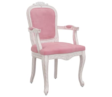 vidaXL Valgomojo kėdės, 2vnt., rožinės, 62x59,5x100,5cm, aksomas