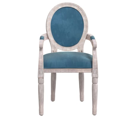 vidaXL Valgomojo kėdė, mėlynos spalvos, 54x56x96,5cm, aksomas