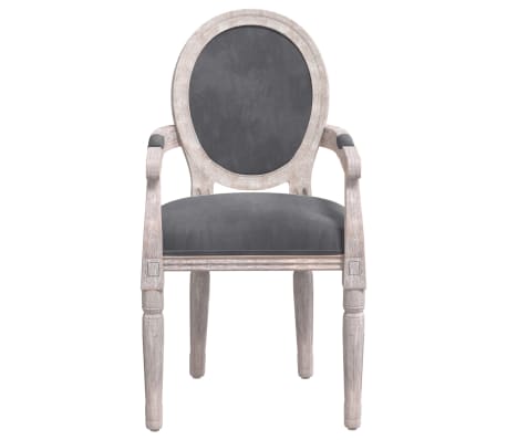 vidaXL Chaise &agrave; manger gris fonc&eacute; 54x56x96,5 cm velours