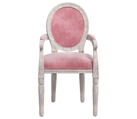 vidaXL Krzesło stołowe, różowe, 54x56x96,5 cm, obite aksamitem