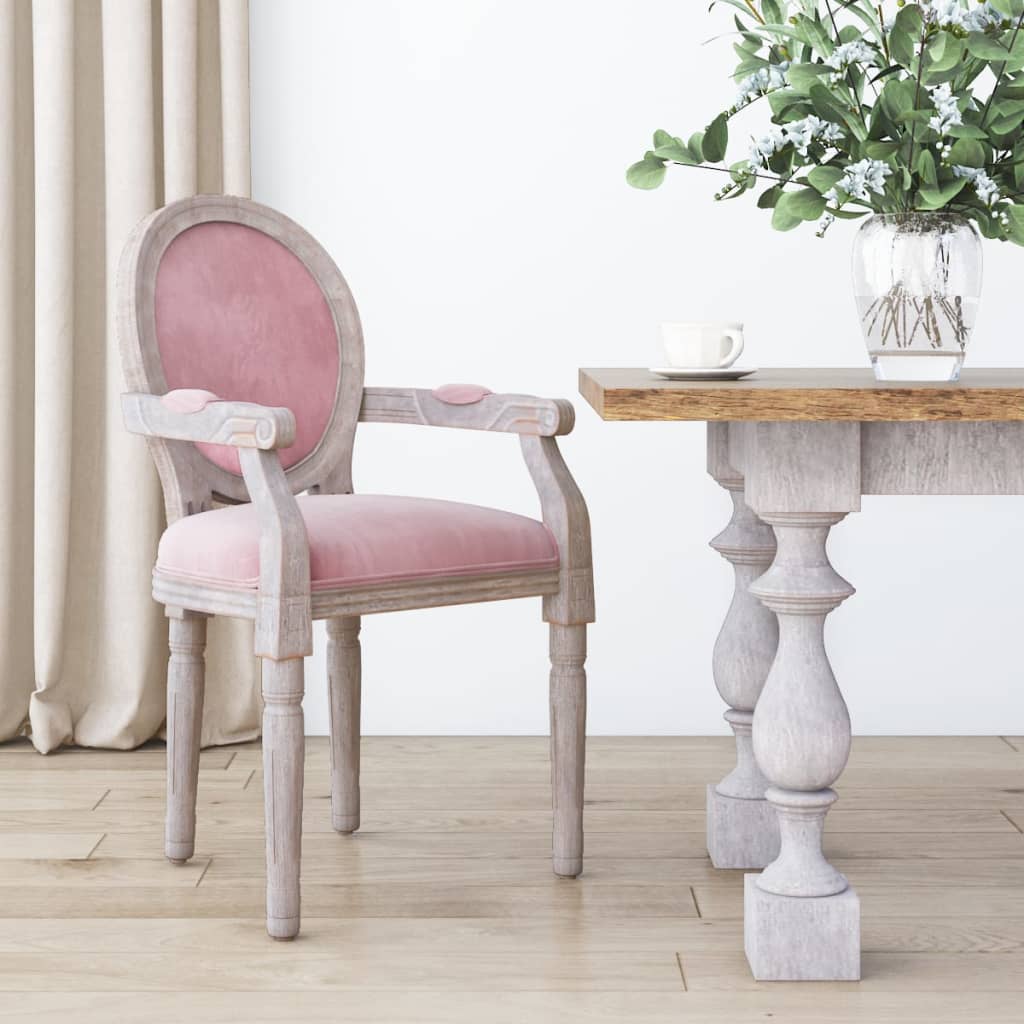 vida XL Esszimmerstuhl Rosa 54x 56x 96,5 cm Samt